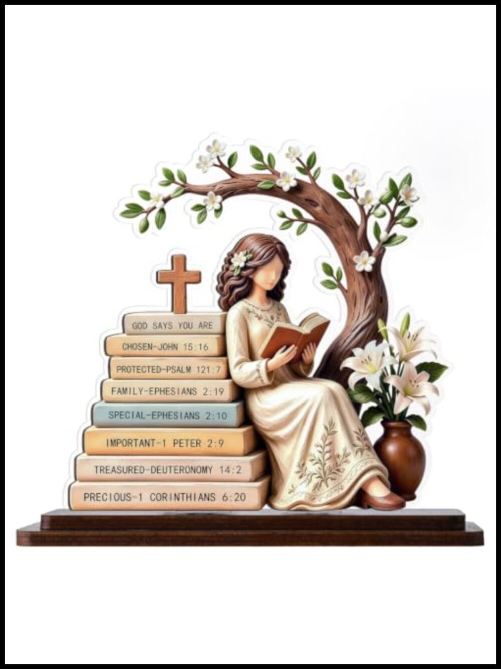 Christian Desk Decor God Says I Am Acrylic Wood Plaque Tabletop Sign